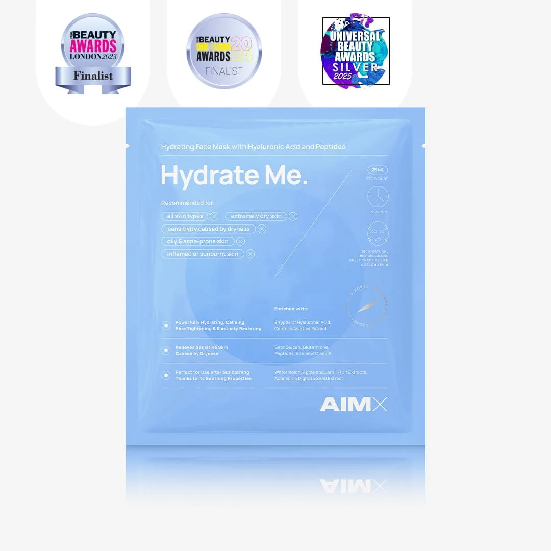 AIMX Hydrate Me drėkinamoji veido kaukė su peptidais, 25 ml × 5