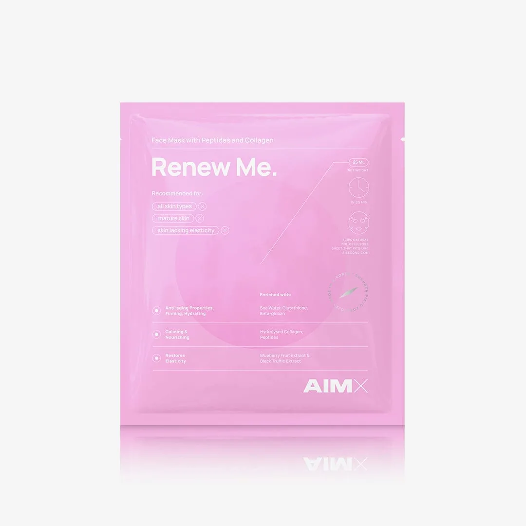 AIMX Renew Me veido kaukė su peptidais ir kolagenu, 25 ml × 5